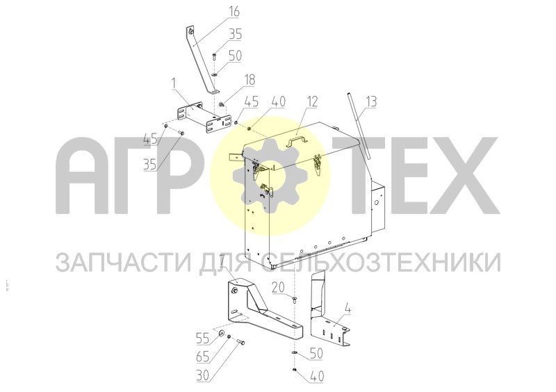 Чертеж Установка ящика аккумуляторного (154.58.08.010)